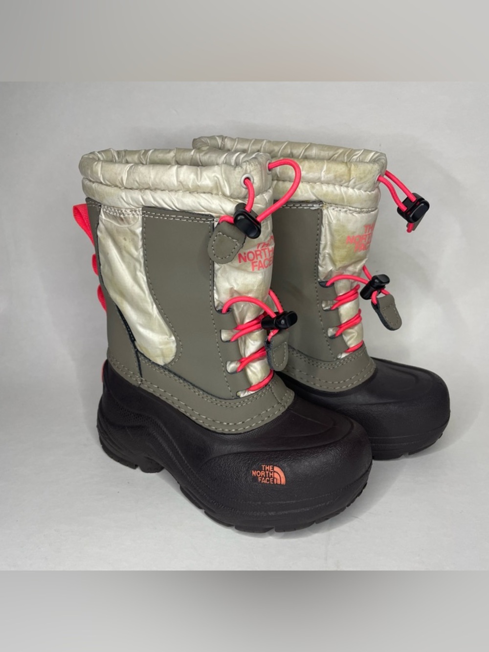 The North Face Kids' Alpenglow II Pink Gray Snow Ski Boots Sz 10 Active Travel
